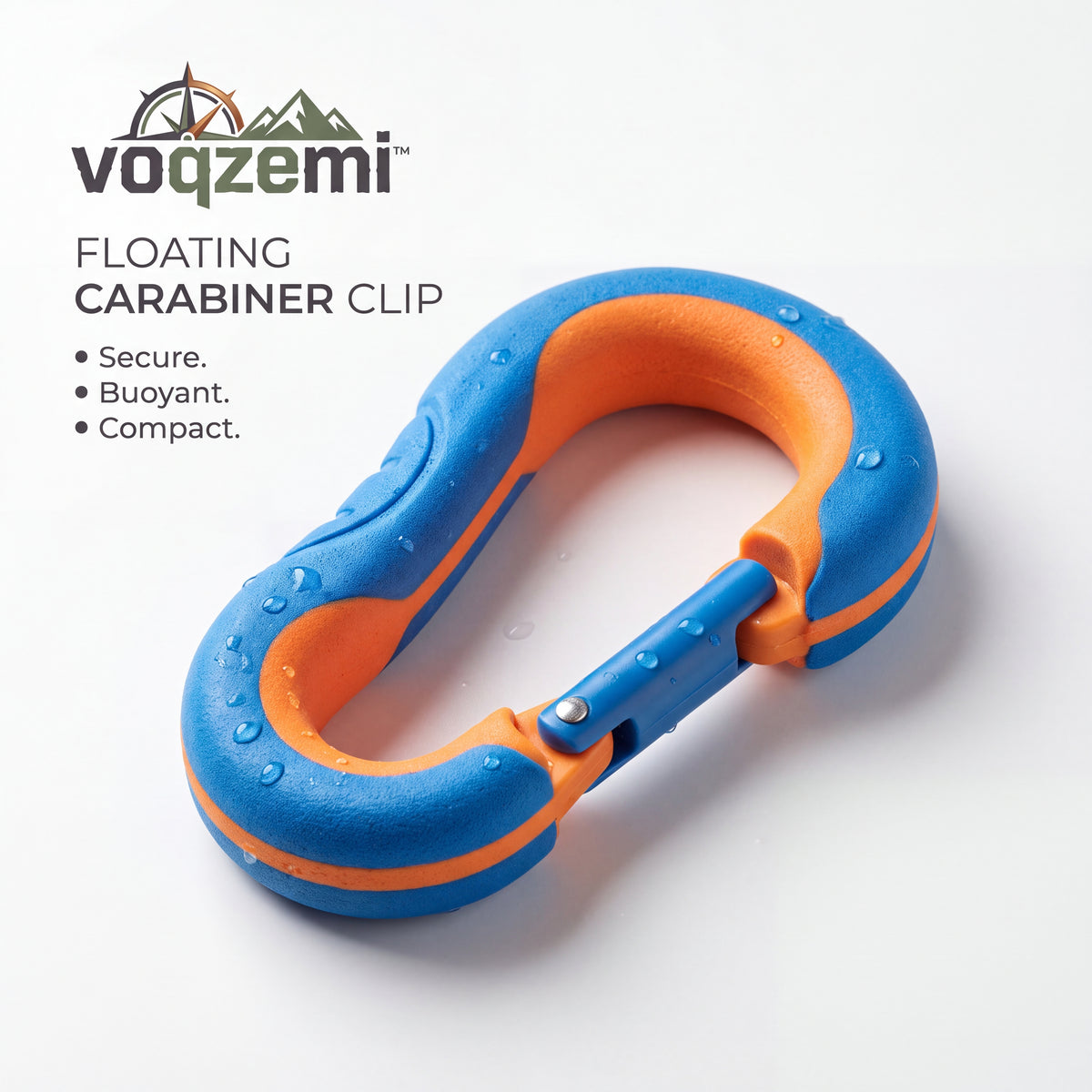 𝙫𝙤𝙦𝙯𝙚𝙢𝙞™ Floating Carabiner Clip – High-Visibility Buoyant Key Ring & Snap Hook for Boating, Kayaking, Fishing, and Watersports