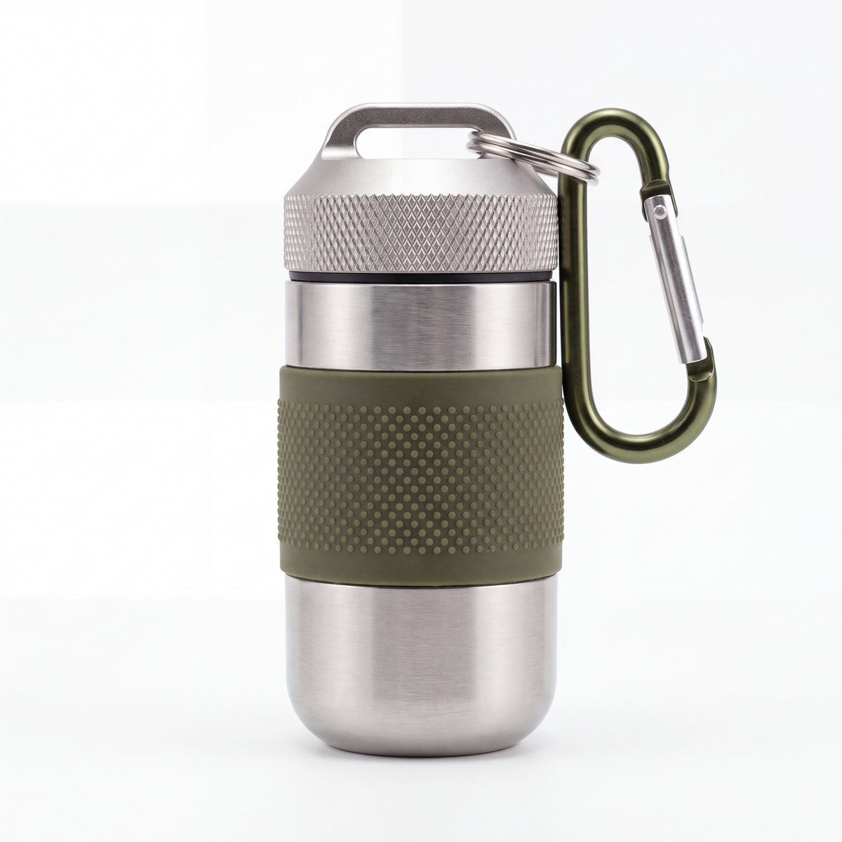 𝙫𝙤𝙦𝙯𝙚𝙢𝙞™ TrekCore Modular Gear Pod – Compact Waterproof EDC Storage Capsule with Carabiner, Rugged Metal Survival Container for Hiking, Camping, and Outdoor Travel