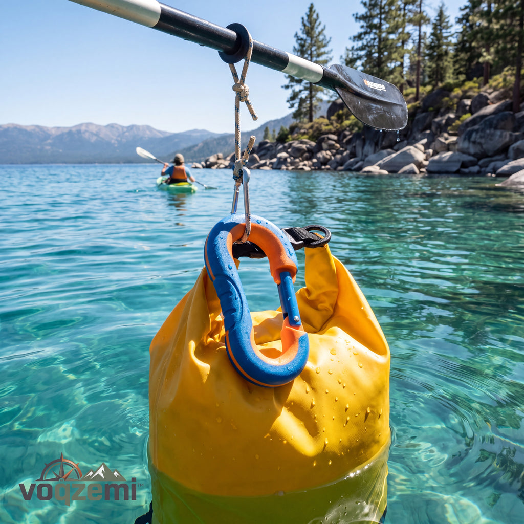 𝙫𝙤𝙦𝙯𝙚𝙢𝙞™ Floating Carabiner Clip – High-Visibility Buoyant Key Ring & Snap Hook for Boating, Kayaking, Fishing, and Watersports
